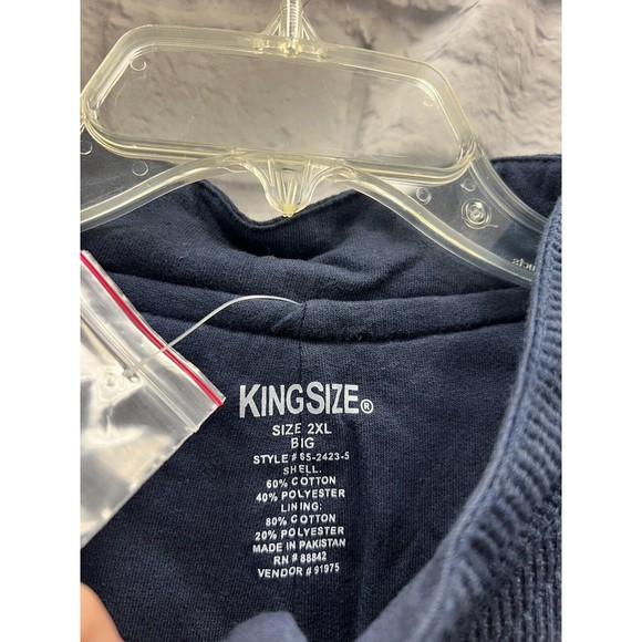 NWT Men's King Size 2XL Big Fleece Warm Flannel Cotton Polyester Jacket Warm - Picture 6 of 6